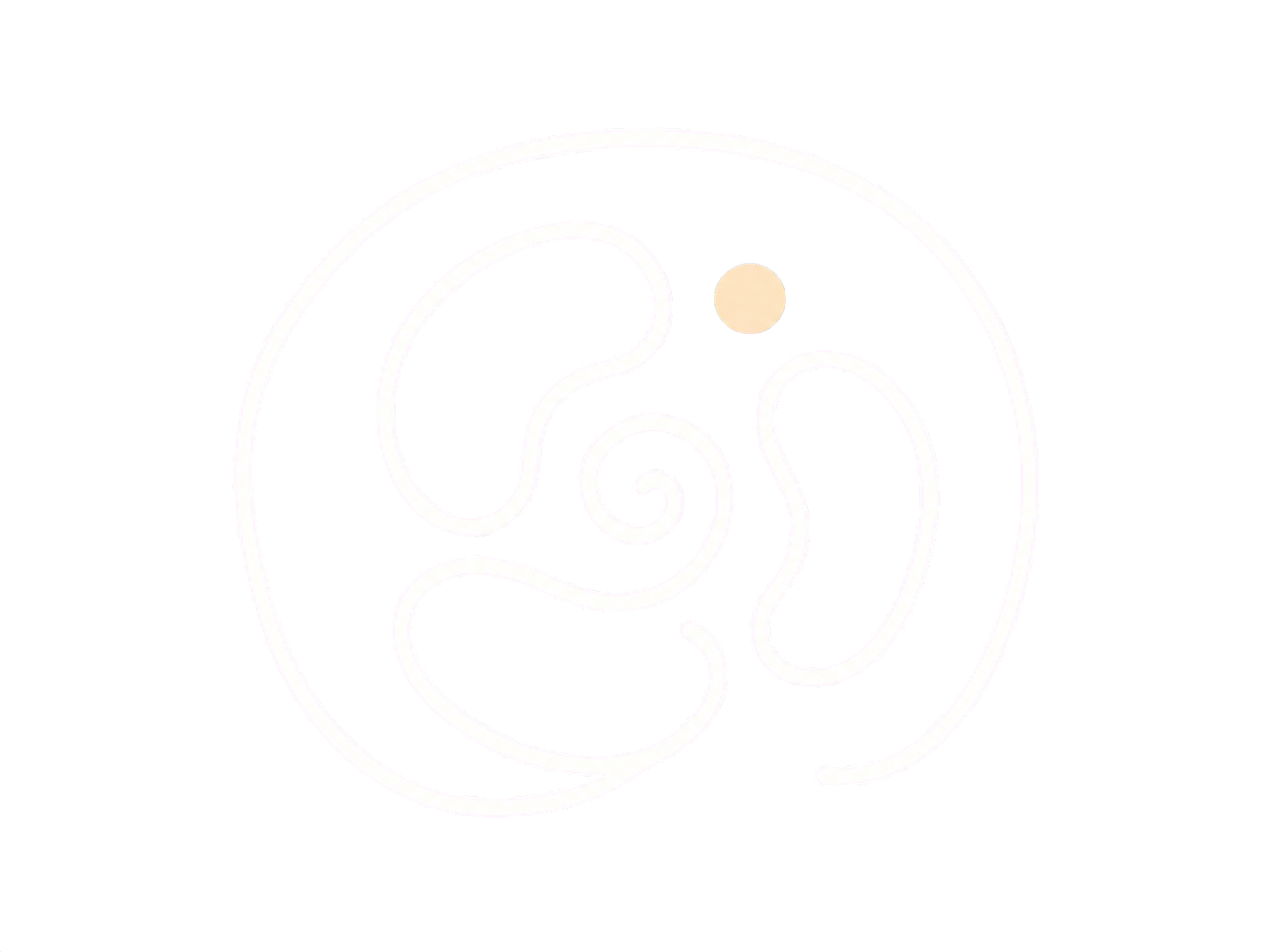 Formas orgánicas que conviven alrededor de una espiral interior.